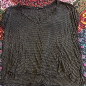 Brandy Dark grey striped top